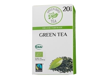 Te Green Bird Grøn Te. Økologisk. 20 breve